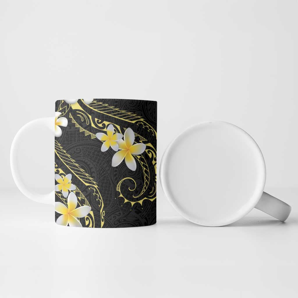 Polynesia Tattoo With Plumeria Ceramic Mug Elegant Vibes
