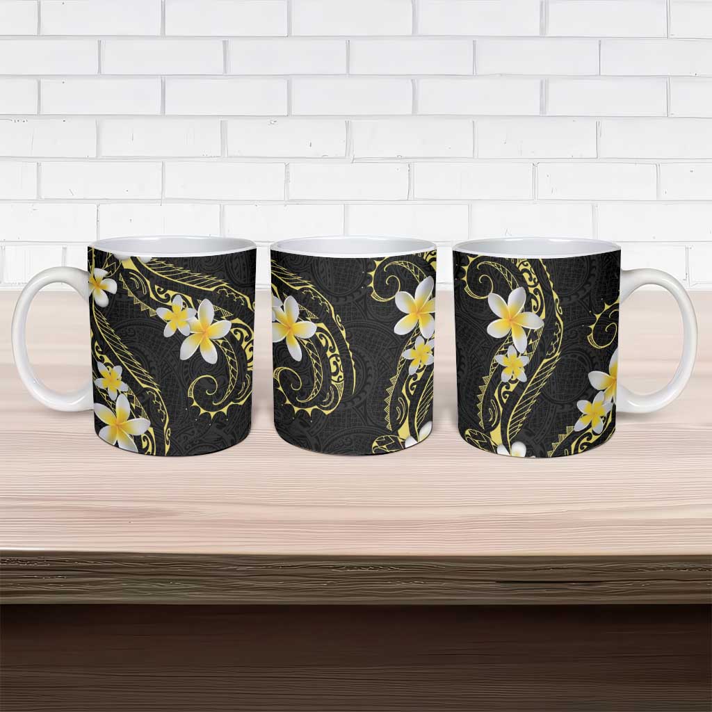 Polynesia Tattoo With Plumeria Ceramic Mug Elegant Vibes