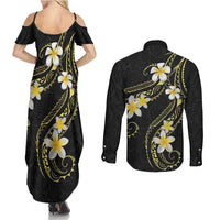 Polynesia Tattoo With Plumeria Couples Matching Summer Maxi Dress and Long Sleeve Button Shirt Elegant Vibes