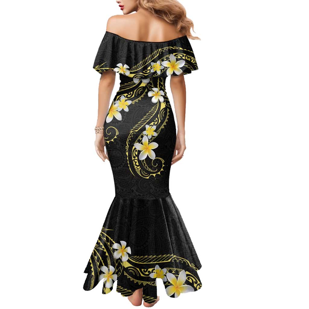 Polynesia Tattoo With Plumeria Family Matching Mermaid Dress and Hawaiian Shirt Elegant Vibes