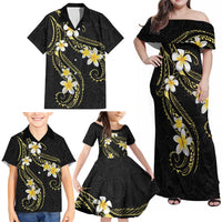 Polynesia Tattoo With Plumeria Family Matching Off Shoulder Maxi Dress and Hawaiian Shirt Elegant Vibes LT14 - Polynesian Pride