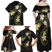 Polynesia Tattoo With Plumeria Family Matching Off Shoulder Maxi Dress and Hawaiian Shirt Elegant Vibes LT14 - Polynesian Pride