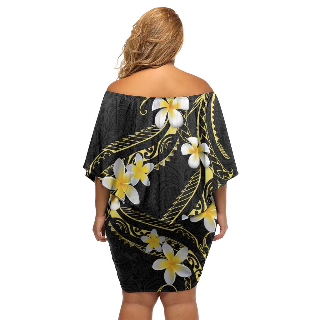 Polynesia Tattoo With Plumeria Family Matching Off Shoulder Short Dress and Hawaiian Shirt Elegant Vibes LT14 - Polynesian Pride