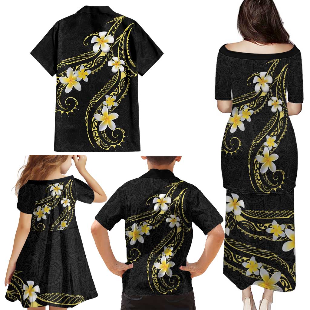 Polynesia Tattoo With Plumeria Family Matching Puletasi and Hawaiian Shirt Elegant Vibes LT14 - Polynesian Pride