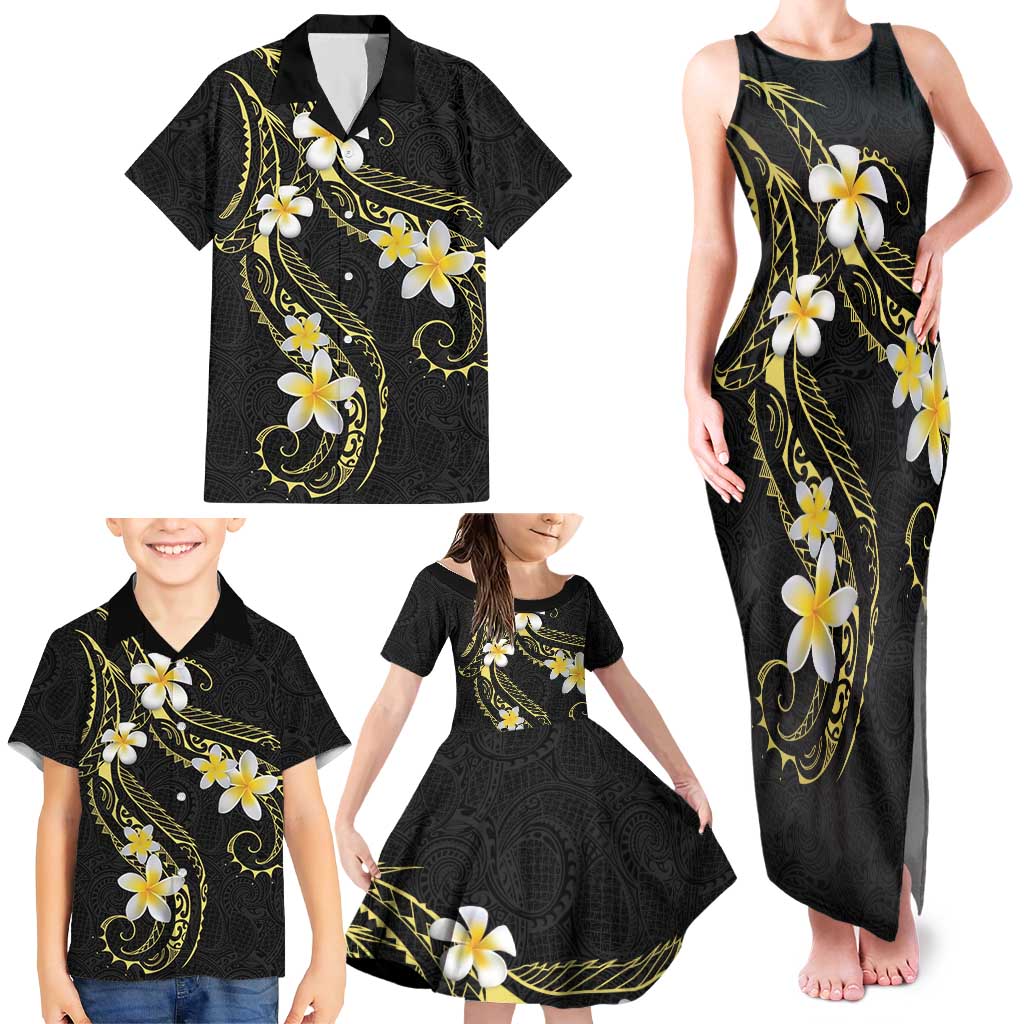 Polynesia Tattoo With Plumeria Family Matching Tank Maxi Dress and Hawaiian Shirt Elegant Vibes LT14 - Polynesian Pride
