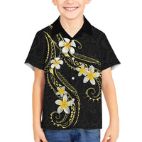 Polynesia Tattoo With Plumeria Family Matching Tank Maxi Dress and Hawaiian Shirt Elegant Vibes LT14 Son's Shirt Black - Polynesian Pride
