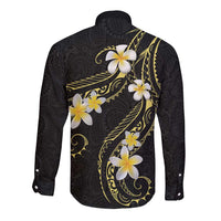 Polynesia Tattoo With Plumeria Long Sleeve Button Shirt Elegant Vibes