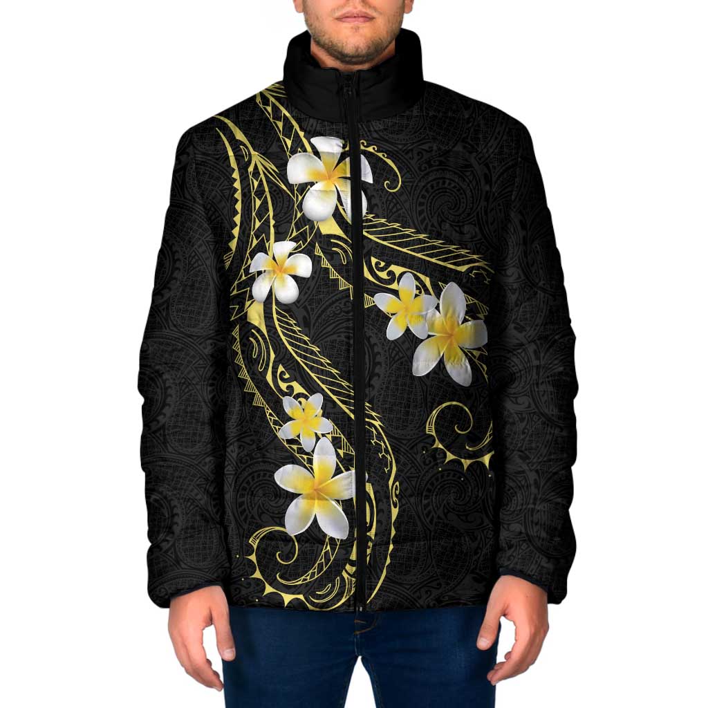 Polynesia Tattoo With Plumeria Padded Jacket Elegant Vibes
