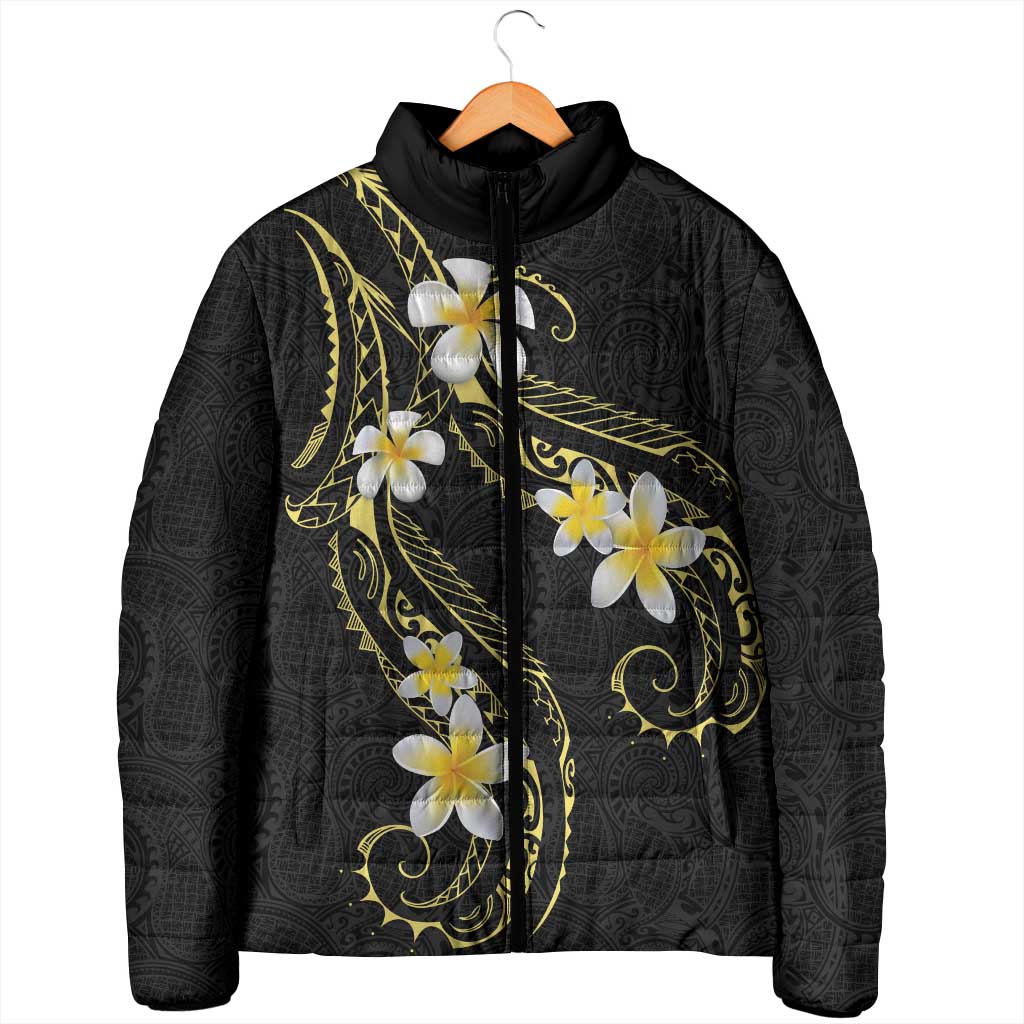 Polynesia Tattoo With Plumeria Padded Jacket Elegant Vibes