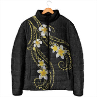Polynesia Tattoo With Plumeria Padded Jacket Elegant Vibes