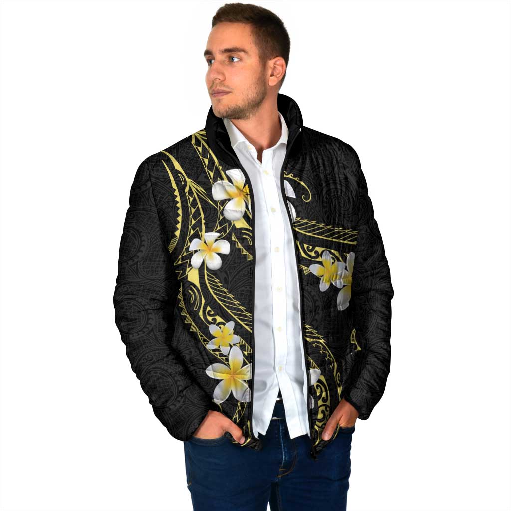 Polynesia Tattoo With Plumeria Padded Jacket Elegant Vibes
