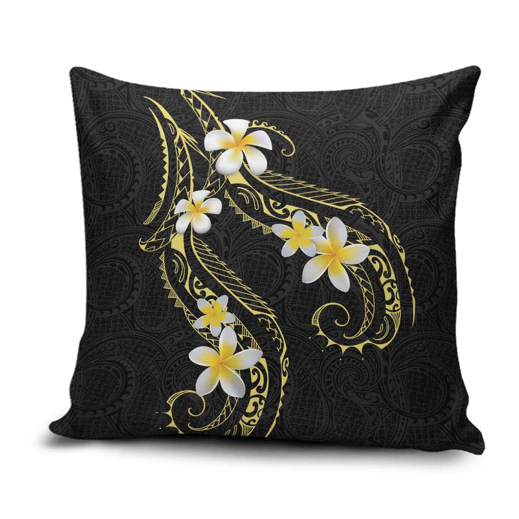 Polynesia Tattoo With Plumeria Pillow Cover Elegant Vibes