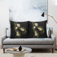 Polynesia Tattoo With Plumeria Pillow Cover Elegant Vibes