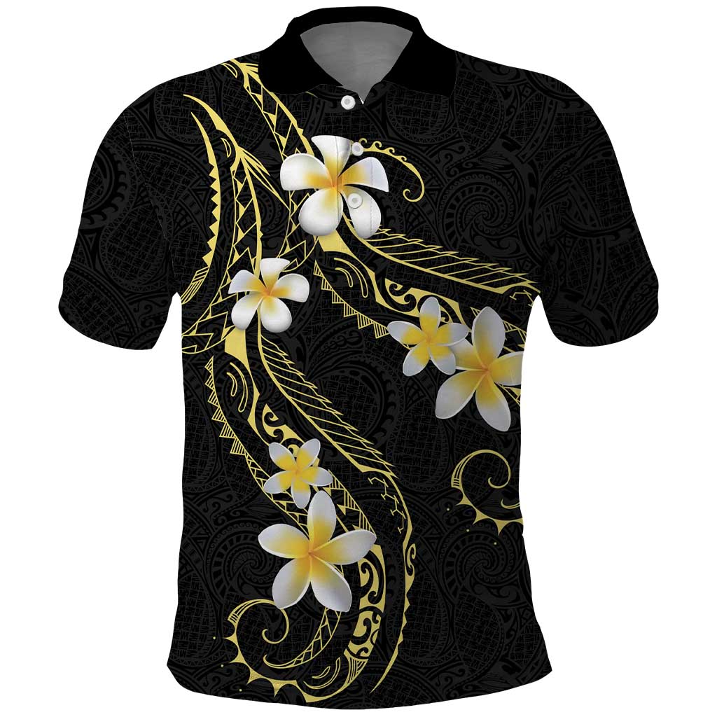 Polynesia Tattoo With Plumeria Polo Shirt Elegant Vibes