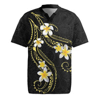 Polynesia Tattoo With Plumeria Rugby Jersey Elegant Vibes LT14 Black - Polynesian Pride