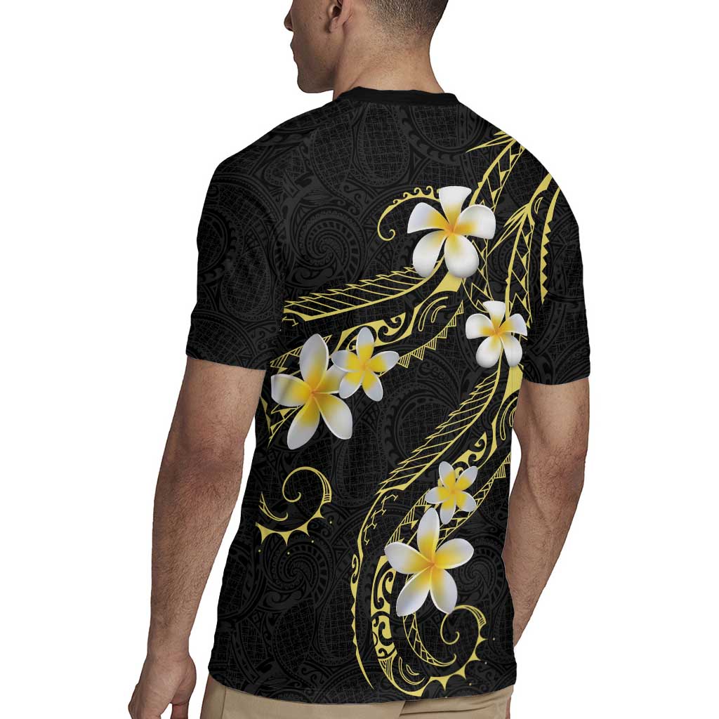 Polynesia Tattoo With Plumeria Rugby Jersey Elegant Vibes LT14 - Polynesian Pride