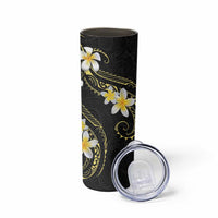 Polynesia Tattoo With Plumeria Skinny Tumbler Elegant Vibes