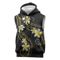 Polynesia Tattoo With Plumeria Sleeveless Hoodie Elegant Vibes