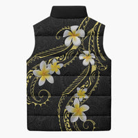 Polynesia Tattoo With Plumeria Sleeveless Puffer Jacket Elegant Vibes