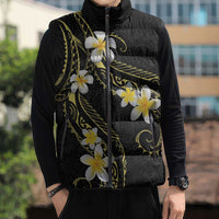 Polynesia Tattoo With Plumeria Sleeveless Puffer Jacket Elegant Vibes