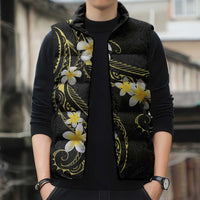 Polynesia Tattoo With Plumeria Sleeveless Puffer Jacket Elegant Vibes
