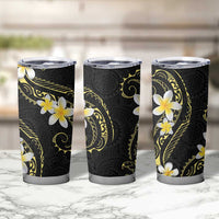 Polynesia Tattoo With Plumeria Tumbler Cup Elegant Vibes