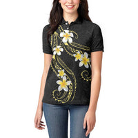 Polynesia Tattoo With Plumeria Women Polo Shirt Elegant Vibes
