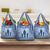 Tonga Father's Day Grocery Bag Best Dad Ever Tongan Ngatu Pattern - Blue