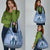 Tonga Father's Day Grocery Bag Best Dad Ever Tongan Ngatu Pattern - Blue