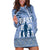 Tonga Father's Day Hoodie Dress Best Dad Ever Tongan Ngatu Pattern - Blue