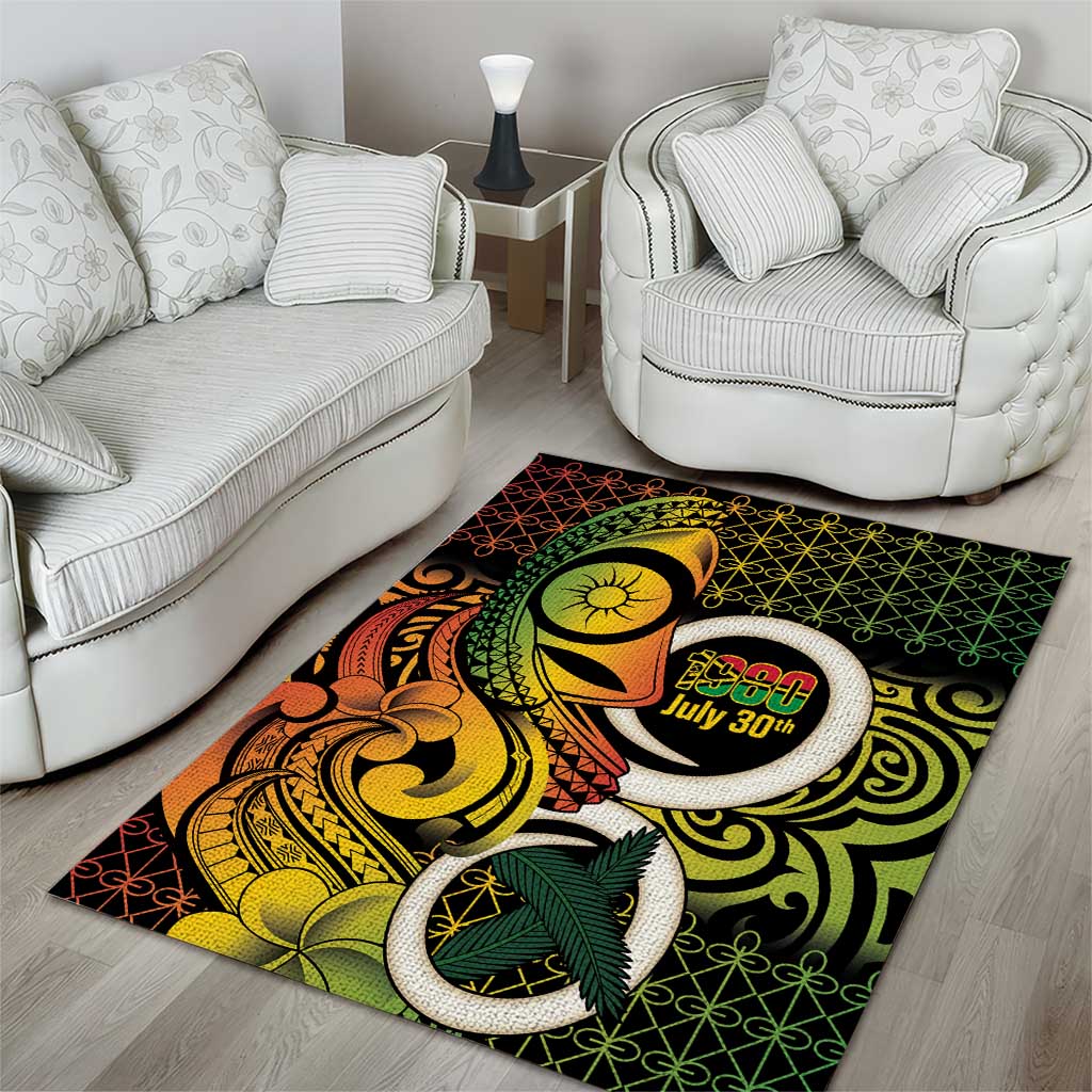 Vanuatu 1980 Area Rug Ni-Van Tamtam Sand Drawing Pattern