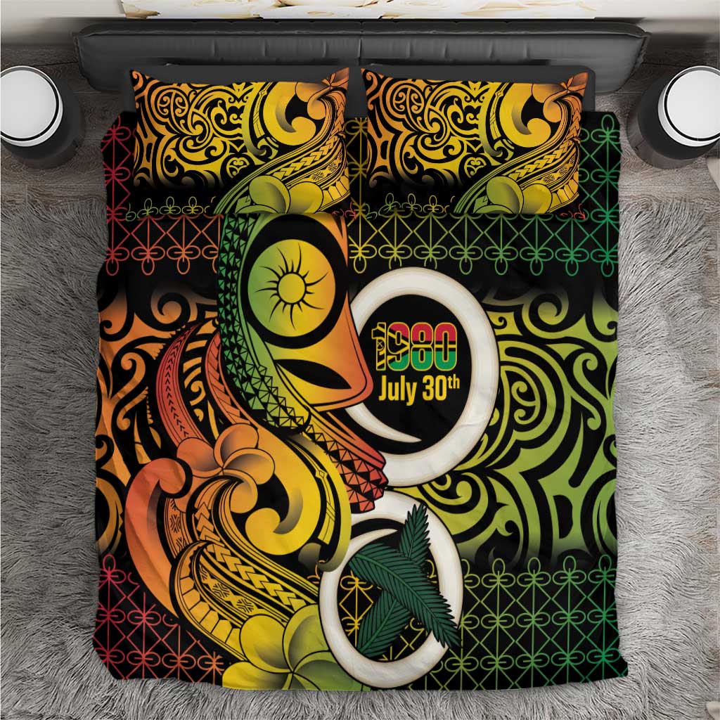 Vanuatu 1980 Bedding Set Ni-Van Tamtam Sand Drawing Pattern LT14 Black - Polynesian Pride