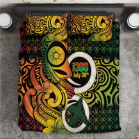 Vanuatu 1980 Bedding Set Ni-Van Tamtam Sand Drawing Pattern LT14 Black - Polynesian Pride
