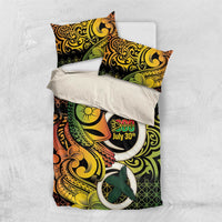 Vanuatu 1980 Bedding Set Ni-Van Tamtam Sand Drawing Pattern LT14 US Twin 172cm x 218cm Black - Polynesian Pride