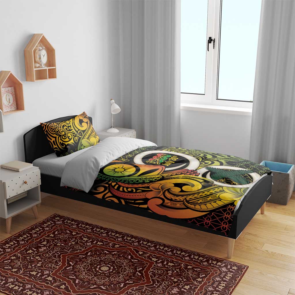 Vanuatu 1980 Bedding Set Ni-Van Tamtam Sand Drawing Pattern LT14 - Polynesian Pride