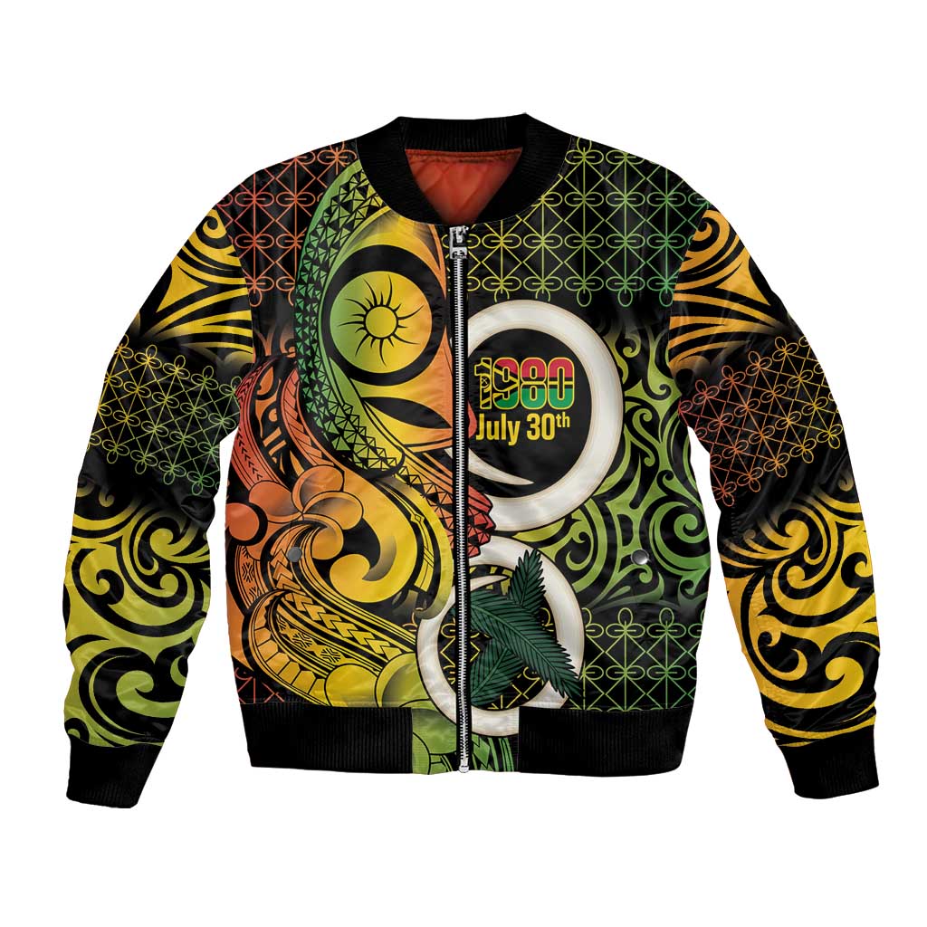 Vanuatu 1980 Bomber Jacket Ni-Van Tamtam Sand Drawing Pattern