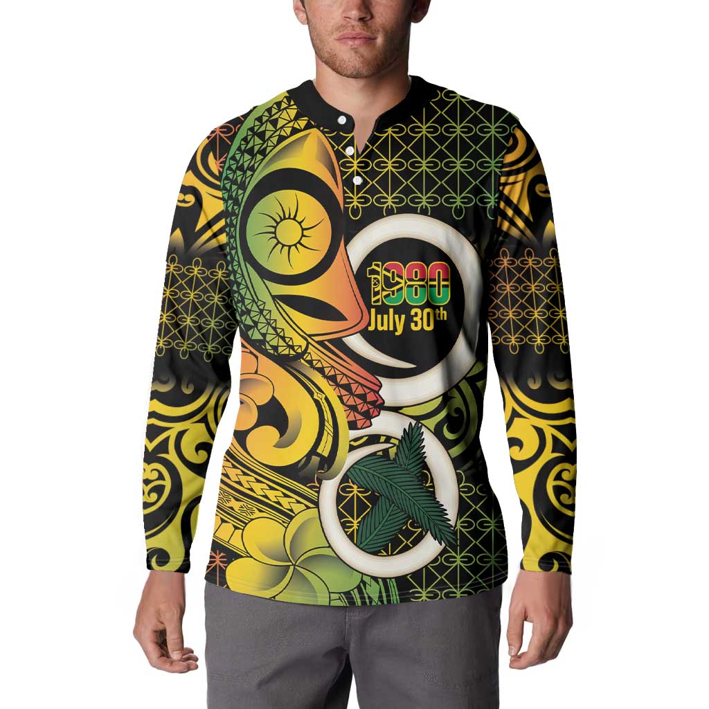 Vanuatu 1980 Button Sweatshirt Ni-Van Tamtam Sand Drawing Pattern