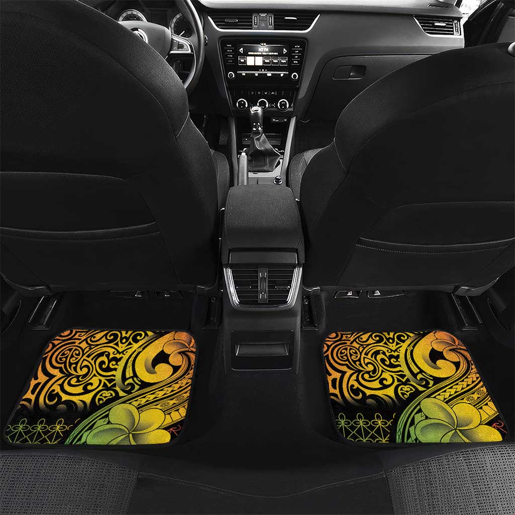Vanuatu 1980 Car Mats Ni-Van Tamtam Sand Drawing Pattern LT14 Set 2pcs - Back Black - Polynesian Pride