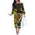 Vanuatu 1980 Family Matching Off The Shoulder Long Sleeve Dress and Hawaiian Shirt Ni-Van Tamtam Sand Drawing Pattern