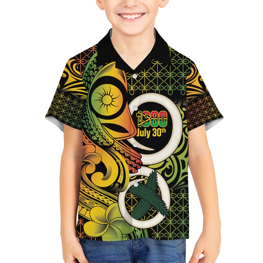 Vanuatu 1980 Family Matching Short Sleeve Bodycon Dress and Hawaiian Shirt Ni-Van Tamtam Sand Drawing Pattern