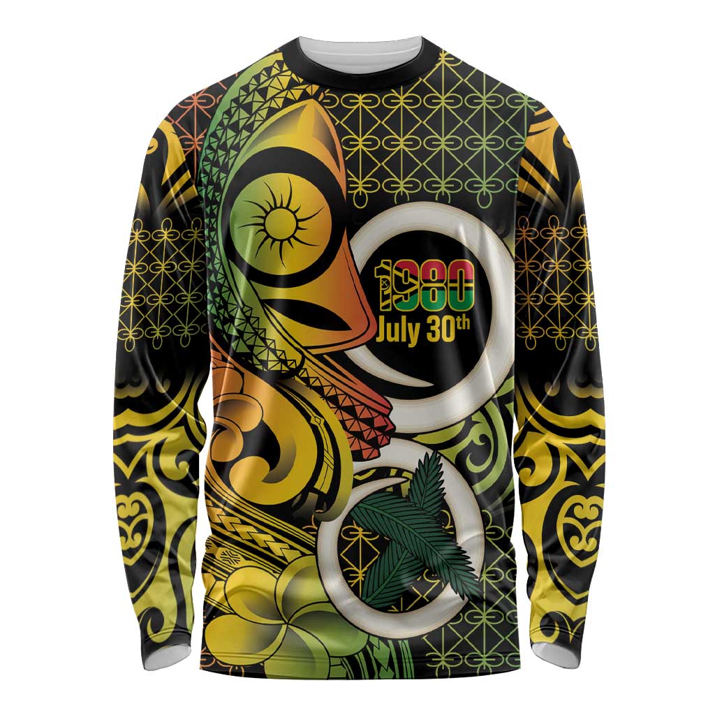 Vanuatu 1980 Long Sleeve Shirt Ni-Van Tamtam Sand Drawing Pattern
