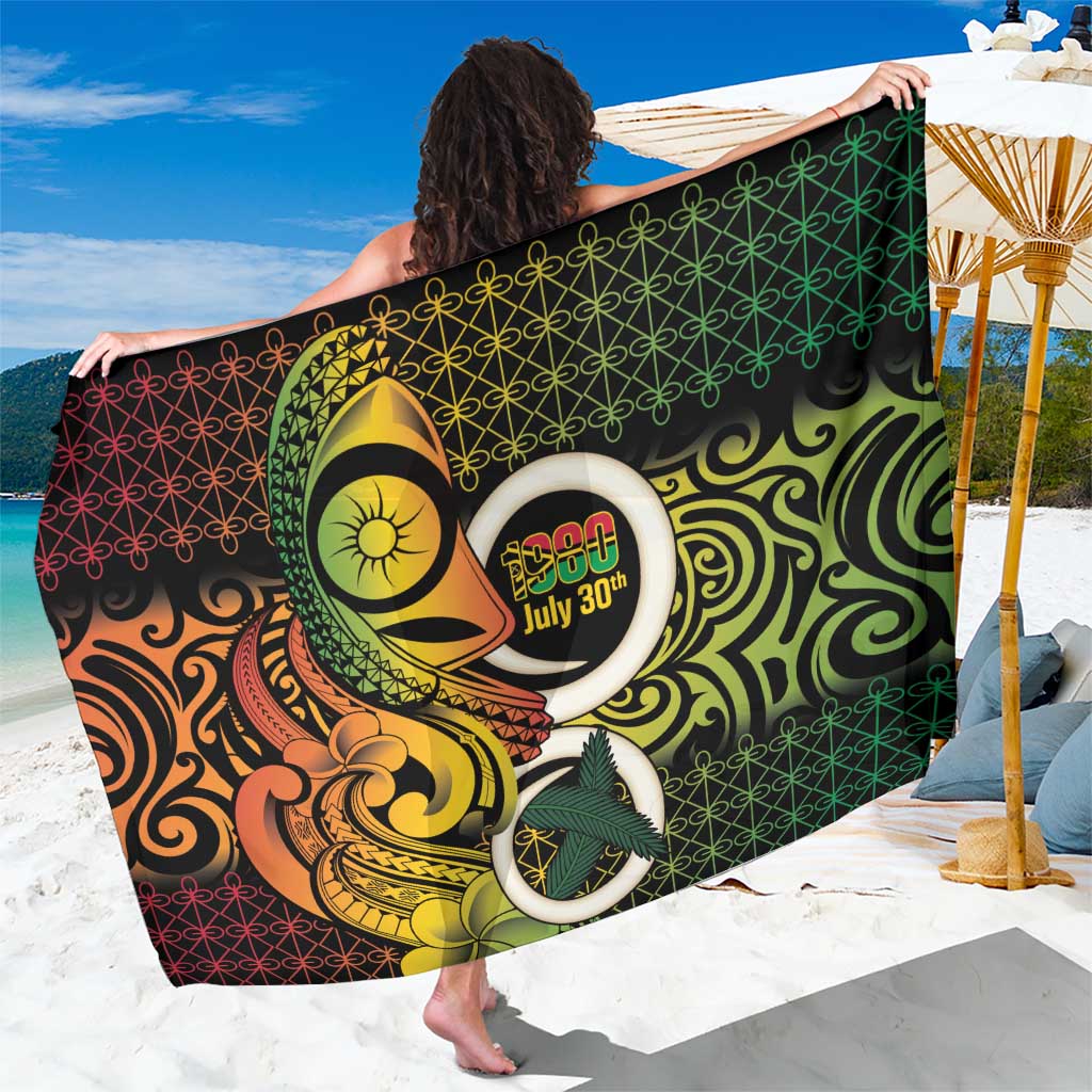 Vanuatu 1980 Sarong Ni-Van Tamtam Sand Drawing Pattern LT14 One Size 44 x 66 inches Black - Polynesian Pride
