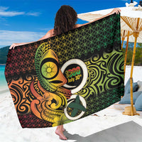 Vanuatu 1980 Sarong Ni-Van Tamtam Sand Drawing Pattern LT14 One Size 44 x 66 inches Black - Polynesian Pride