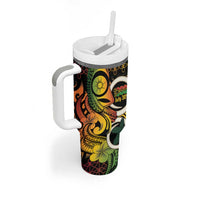 Vanuatu 1980 Tumbler With Handle Ni-Van Tamtam Sand Drawing Pattern LT14 - Polynesian Pride