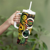 Vanuatu 1980 Tumbler With Handle Ni-Van Tamtam Sand Drawing Pattern LT14 - Polynesian Pride