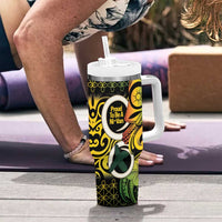 Vanuatu 1980 Tumbler With Handle Ni-Van Tamtam Sand Drawing Pattern LT14 - Polynesian Pride