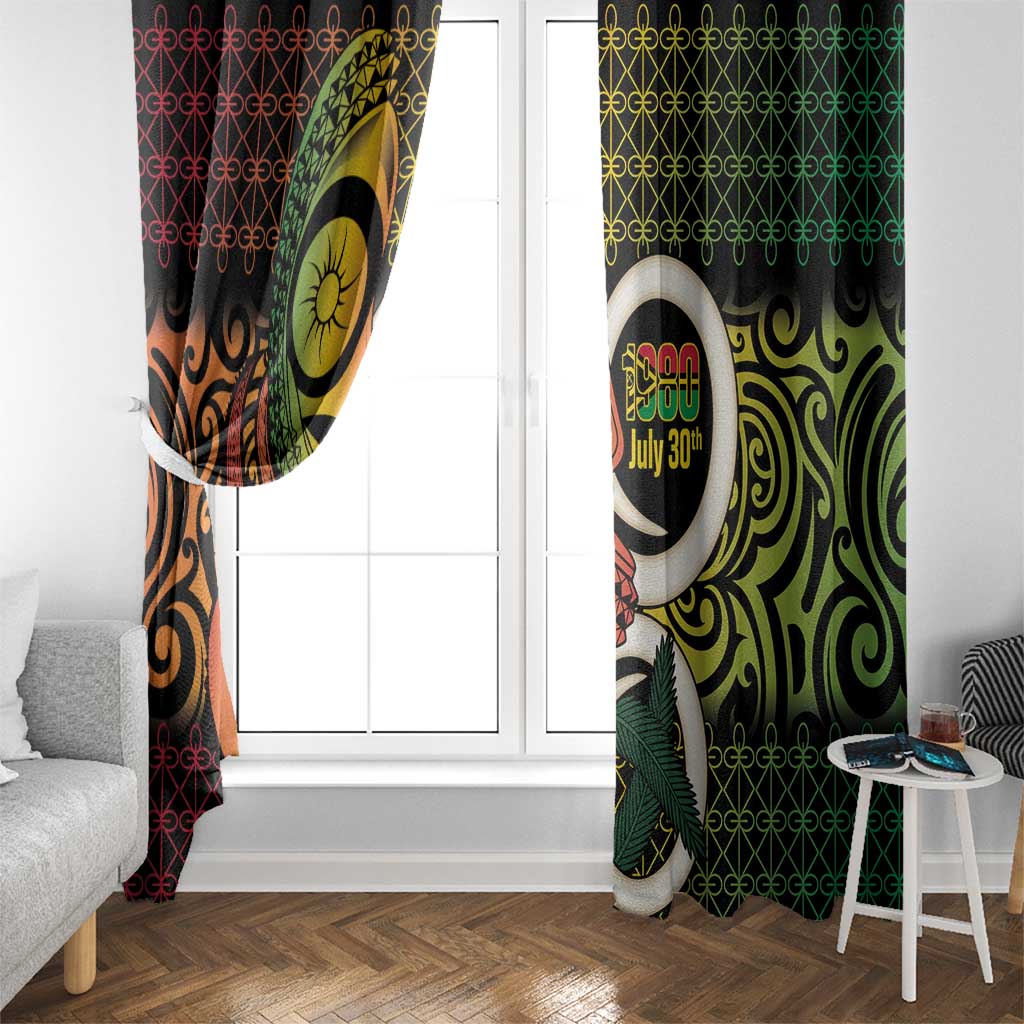 Vanuatu 1980 Window Curtain Ni-Van Tamtam Sand Drawing Pattern LT14 - Polynesian Pride
