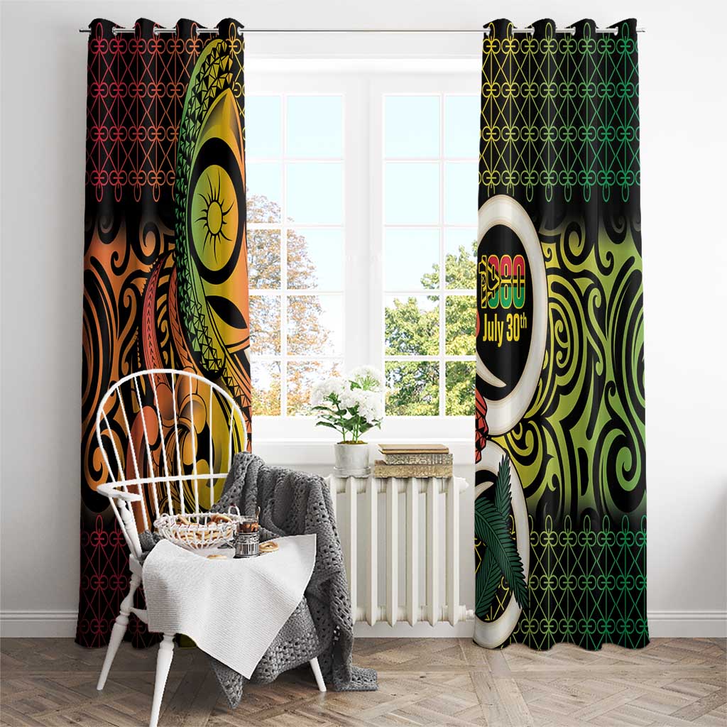 Vanuatu 1980 Window Curtain Ni-Van Tamtam Sand Drawing Pattern LT14 - Polynesian Pride