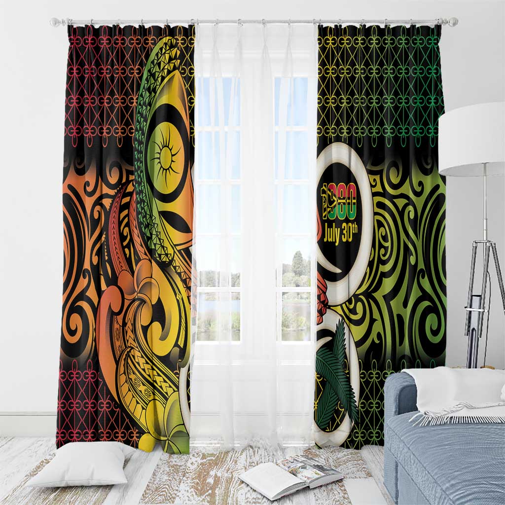 Vanuatu 1980 Window Curtain Ni-Van Tamtam Sand Drawing Pattern LT14 - Polynesian Pride