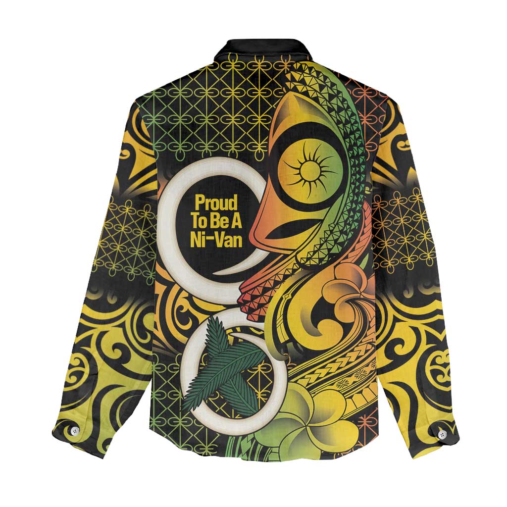 Vanuatu 1980 Women Casual Shirt Ni-Van Tamtam Sand Drawing Pattern